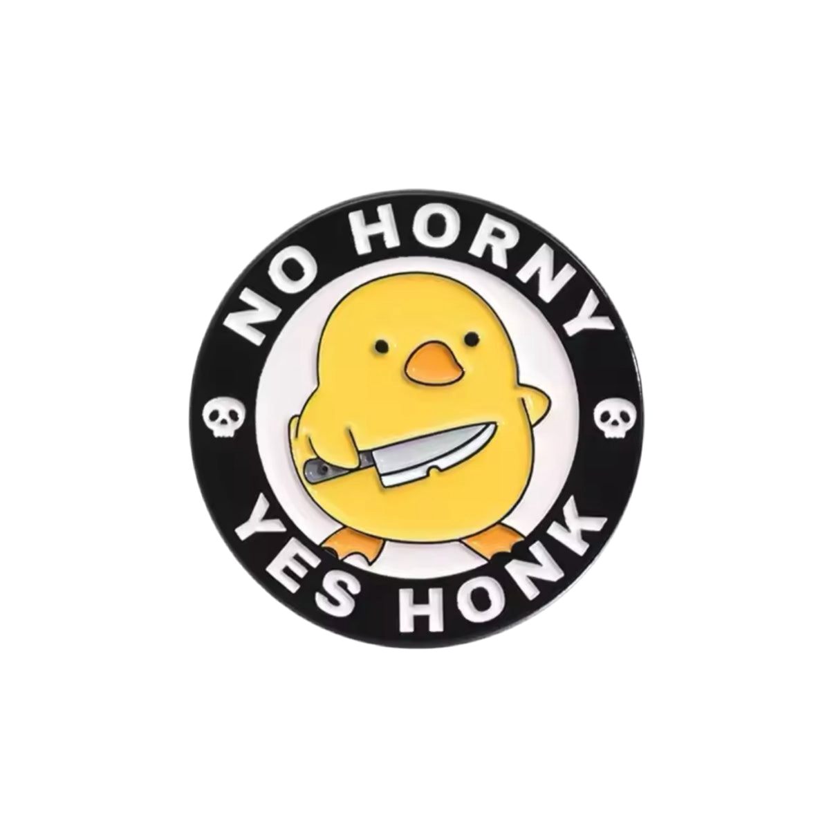 pin s canard jaune no horny yes honk