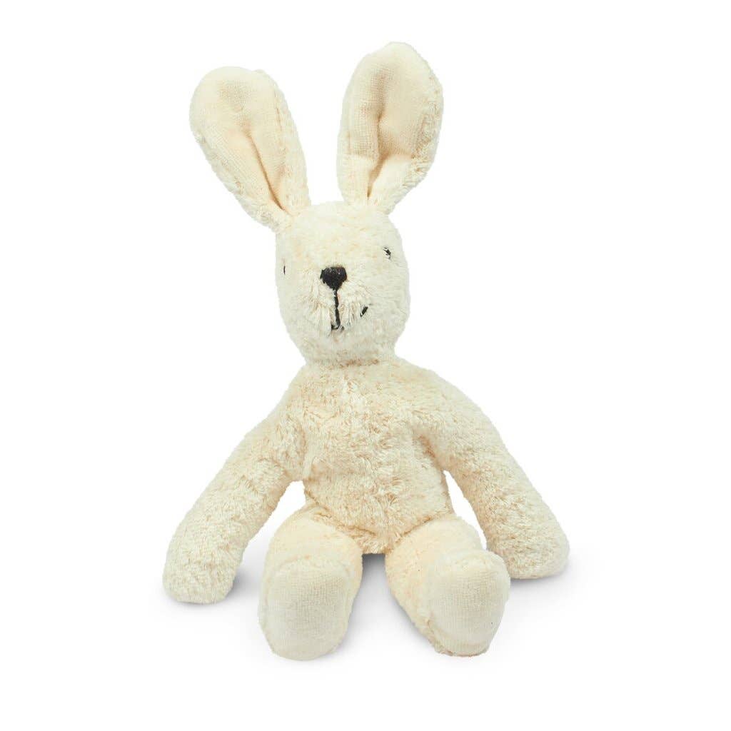 Small white soft plush bunny