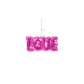 Roze LOVE kerstbal