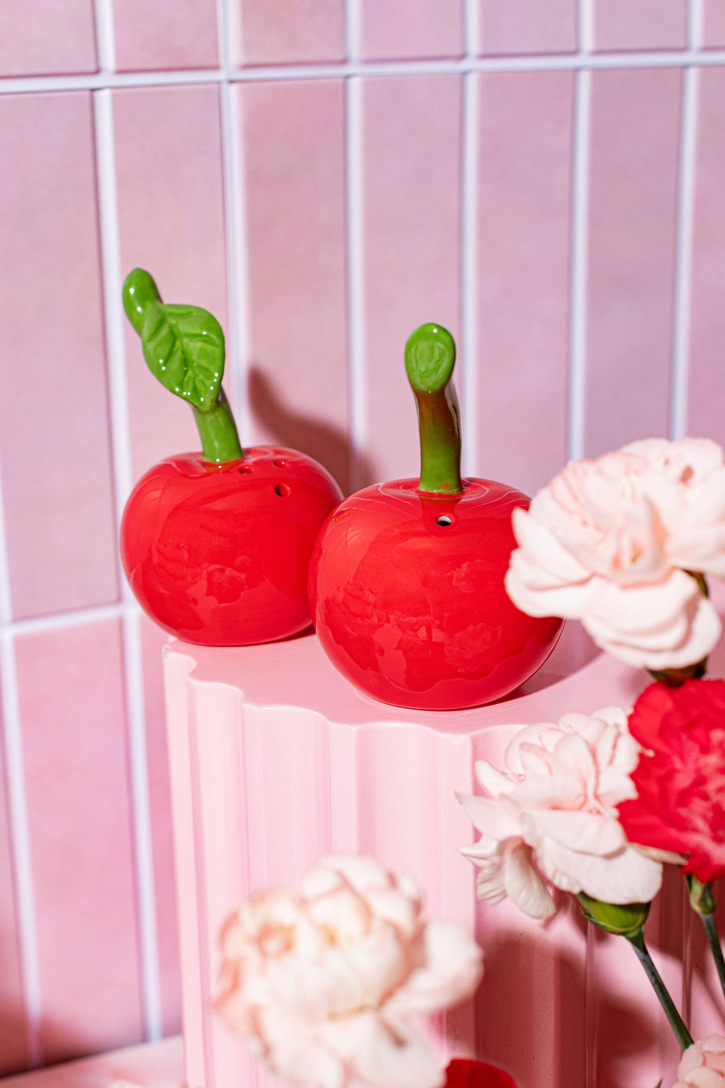 Salt and pepper, cherries