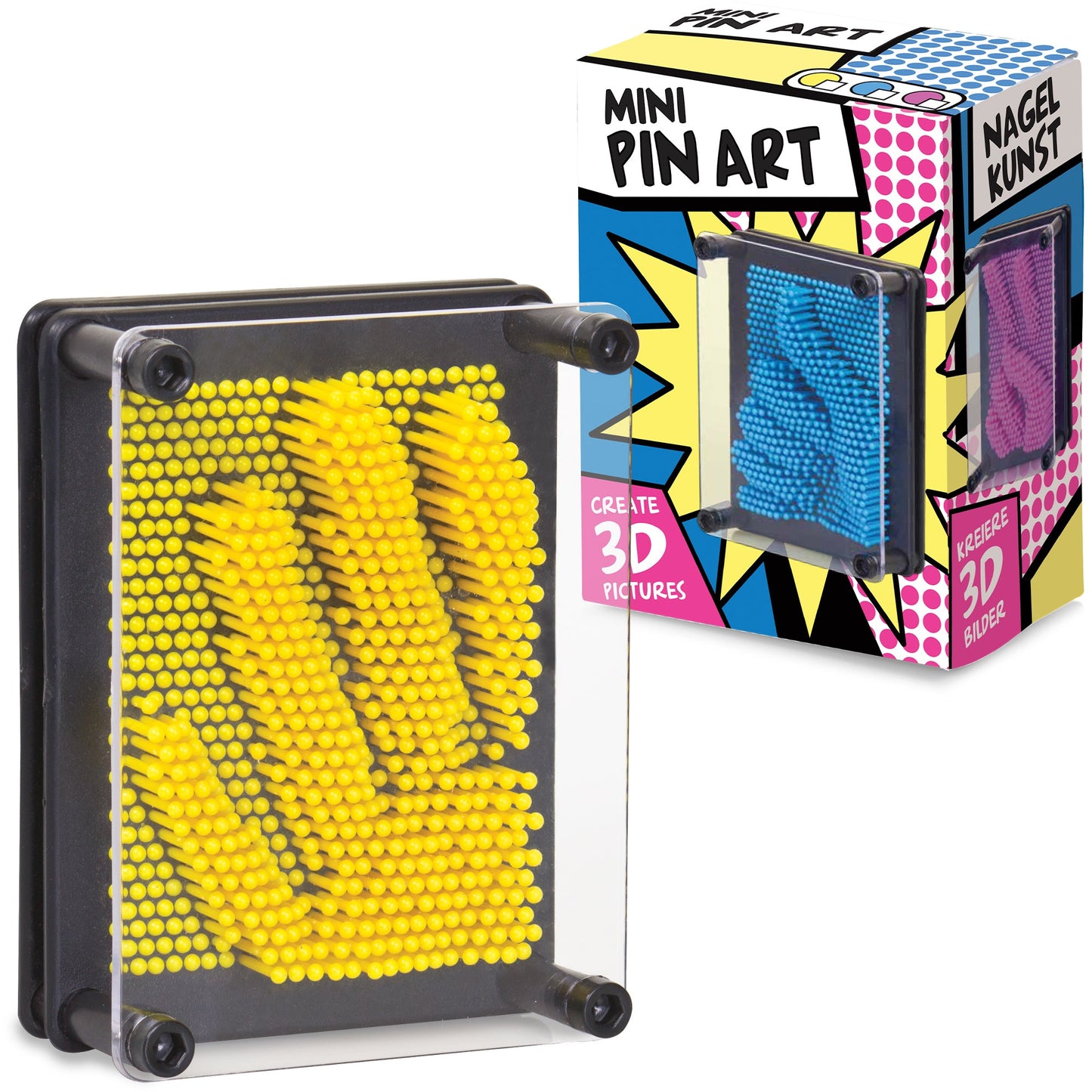 MINI PIN ART EN PLASTIQUE JAUNE