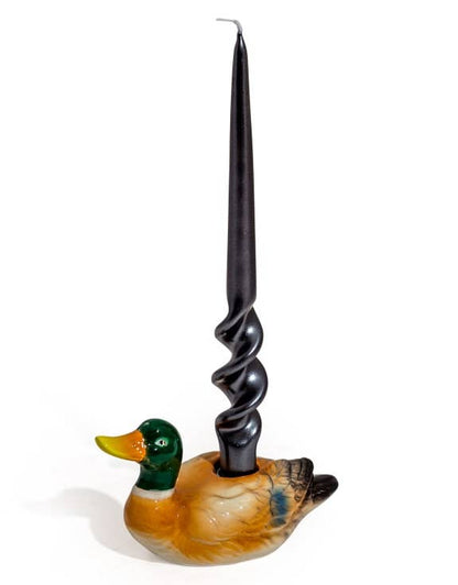 Kerzenhalter aus Keramik in Form einer Stockente