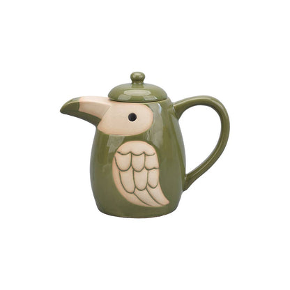 Green bird teapot