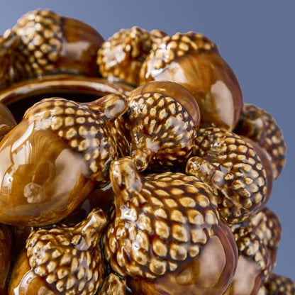 Eikelvaas, bruin steengoed, 19 x 19 x 27 cm