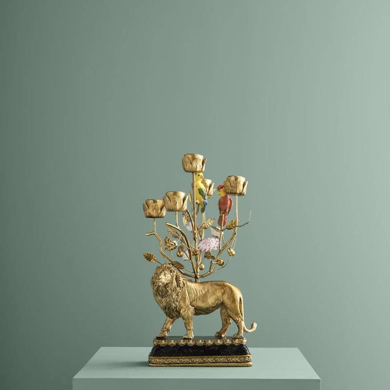 Lion Chandelier, Poly/Metal, 20 x 15 x 37 cm