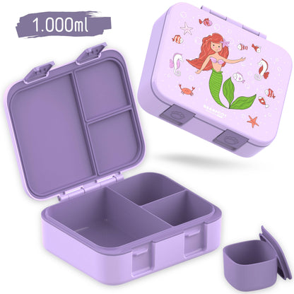 Compartmentalized, leakproof lunch box - Purple Mermaid