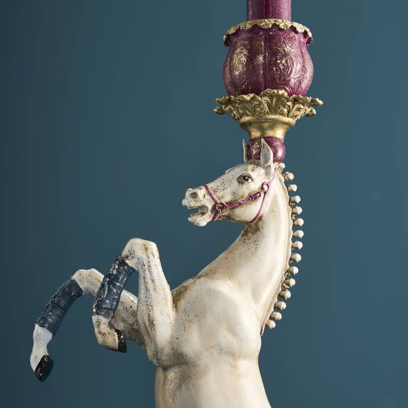 White Circus Horse Chandelier