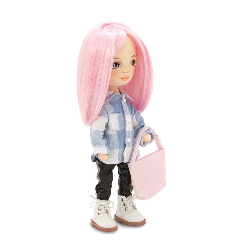 Billie-pop met geruit shirt, 32 cm