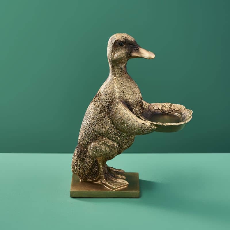 Gold Duck Card Holder, Resin