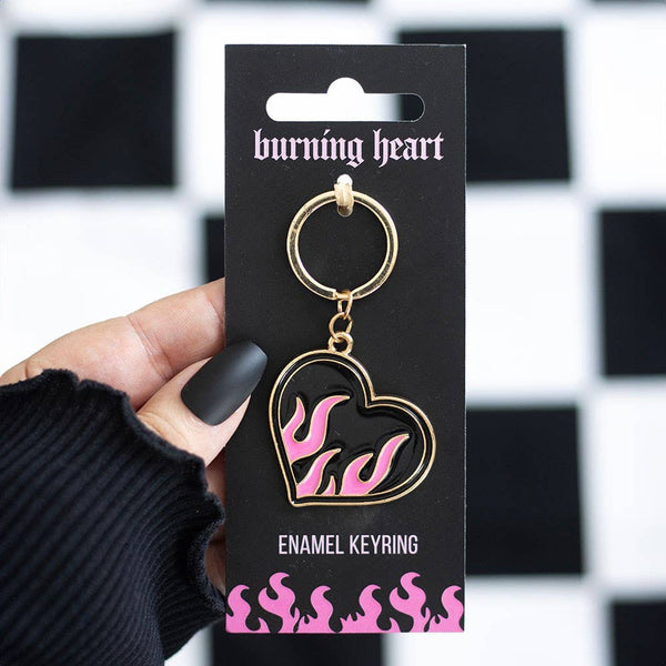 Sleutelhanger met brandend hart