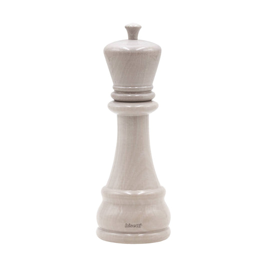 "Chess" spice grinder, white gloss lacquered beechwood