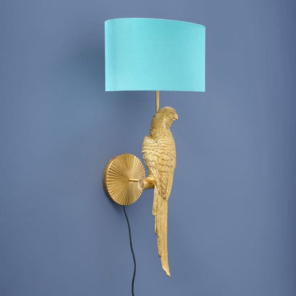 Applique murale Perroquet Percy, or/turquoise