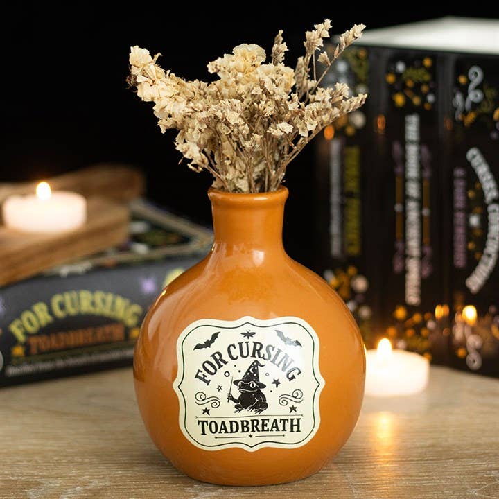 "Toadbreath" potion bottle vase and candle holder