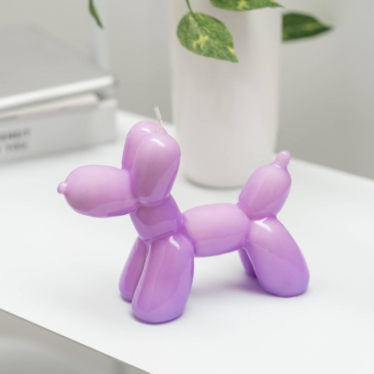 Purple Balloon Dog Candle