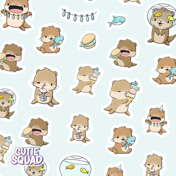 Fish-eating Otter Sticker Sheets
