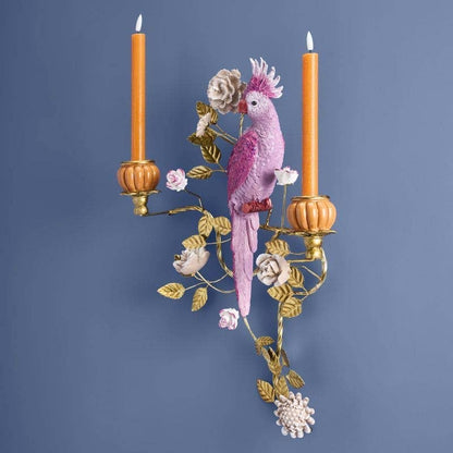 Papegaai wandlamp, oranje/roze