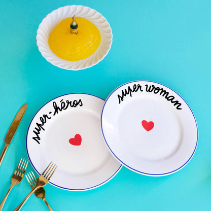 Plate THE FAMILY HAS FUN - Superheroes