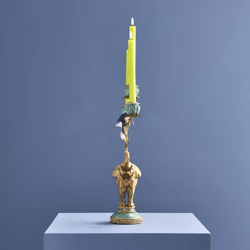 Gold elephant chandelier, poly/metal, 28 x 11 x 46.5 cm