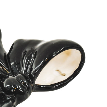 Vase mural- Vase Bol- Céramique- Noir- 19x18,5x5,5 cm