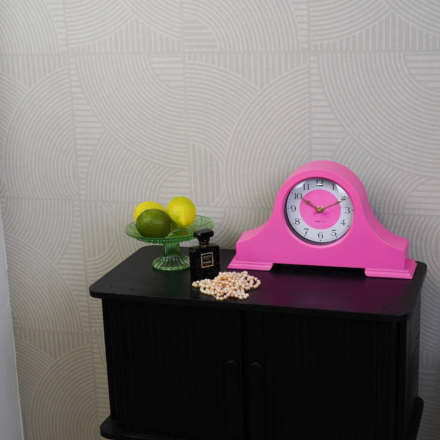 Klok - Schouwklok - Neonroze - 36x8,5x20 cm
