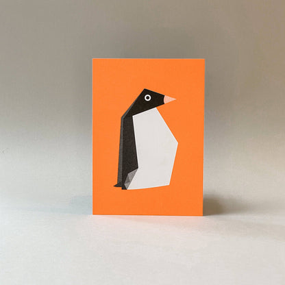 Origami Penguin Postcard