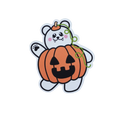 Autocollant Ours Citrouille d'Halloween