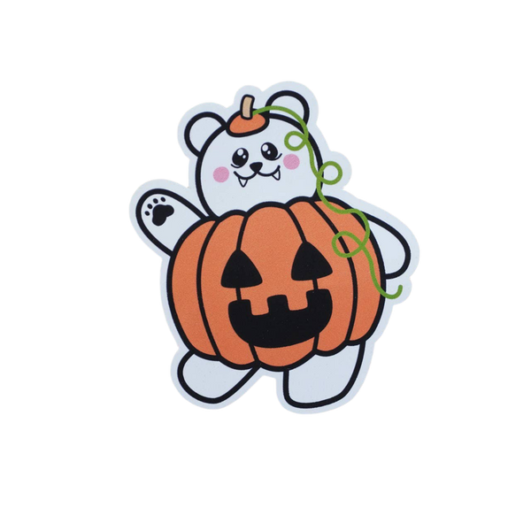 Halloween Pumpkin Bear Sticker