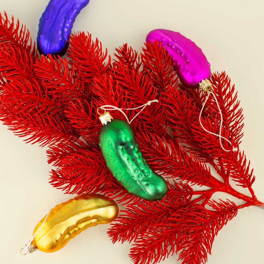 Boule de Noël Cornichon Bleu