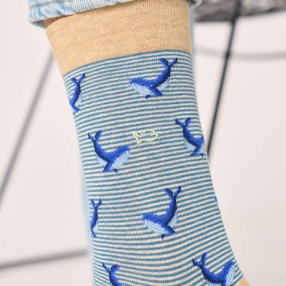 Animal combed cotton socks - Whale