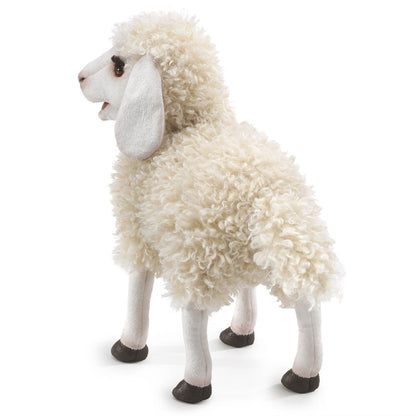 Handpop van een wollig schaap