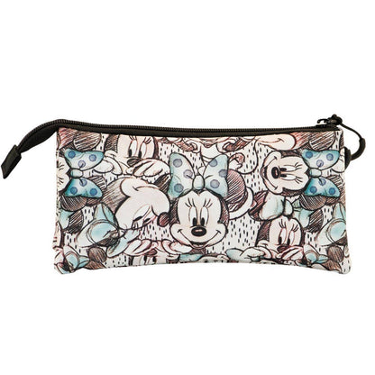Minnie Mouse Drawing-Triple FAN Pencil Case