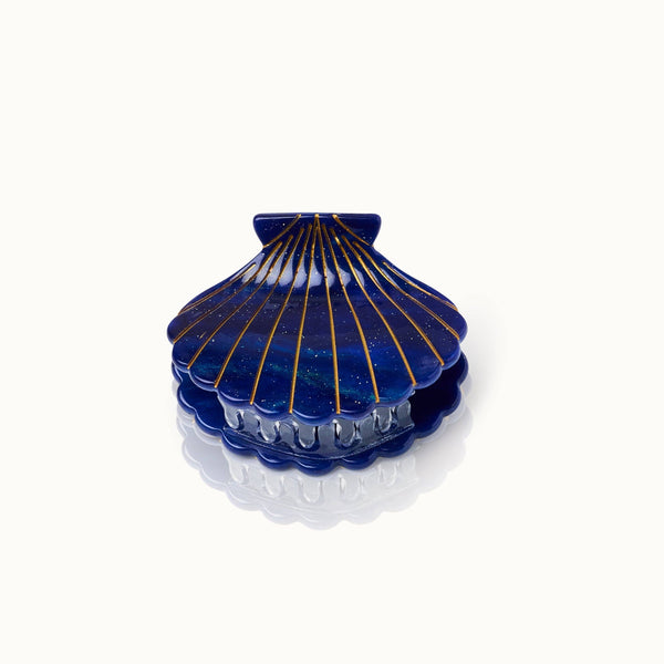 Midnight Blue Seashell Hair Clip