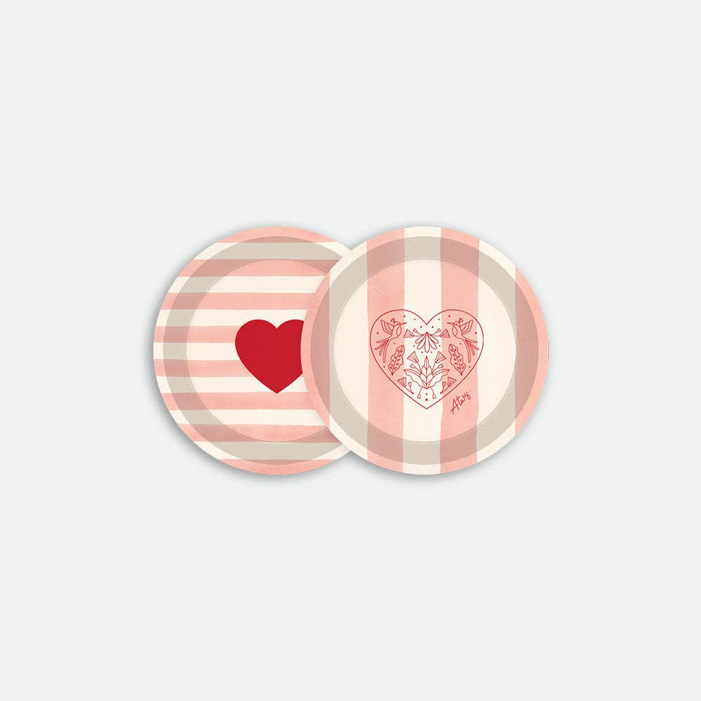 Pink Stripes - Coaster Duo