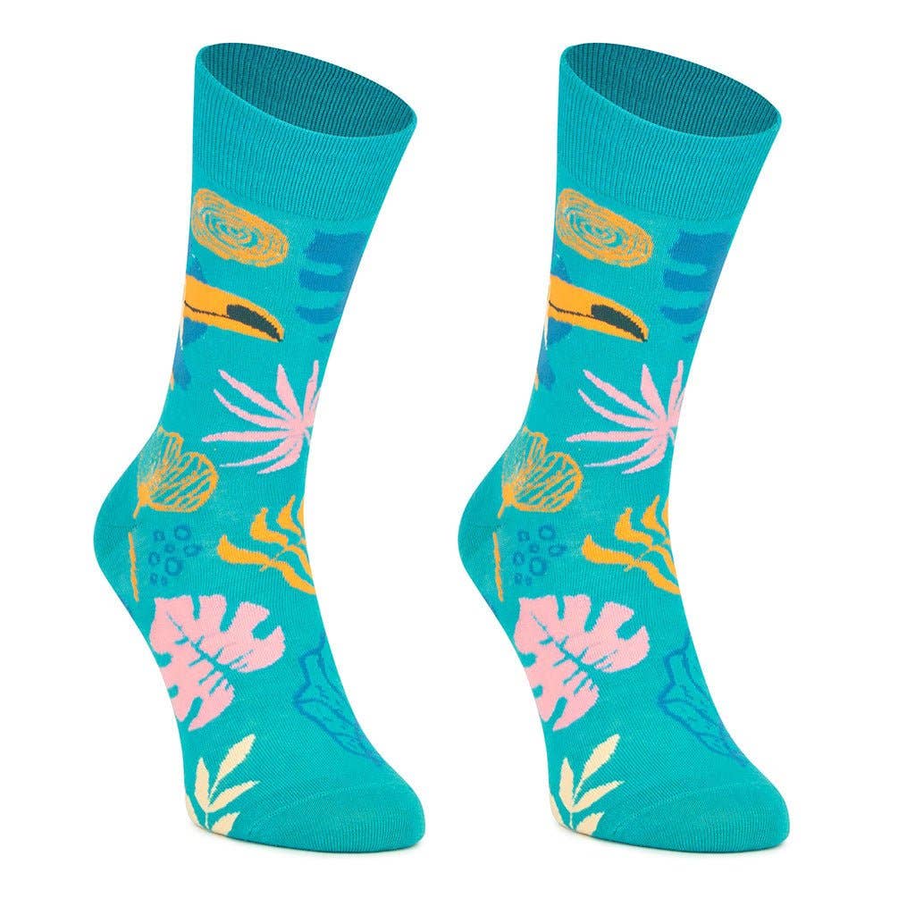 Fun Tropical Mid-Calf Cotton Socks for Women and Men
