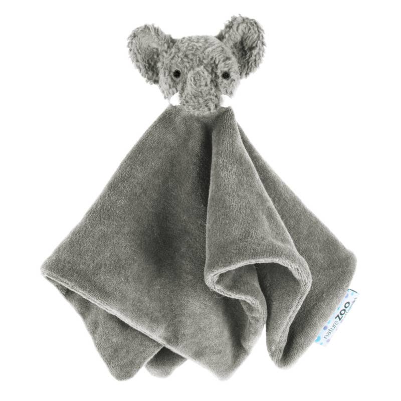 Grijze pluche olifant