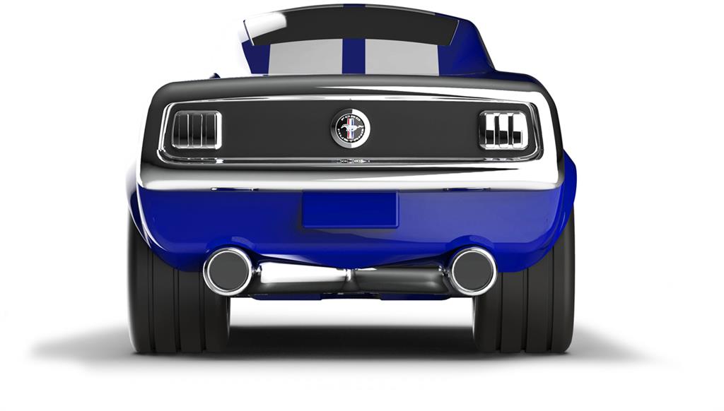 Blauwe Ford Mustang - Baghera