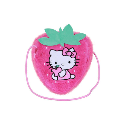 Hello Kitty Plüsch-Schultertasche – Erdbeere
