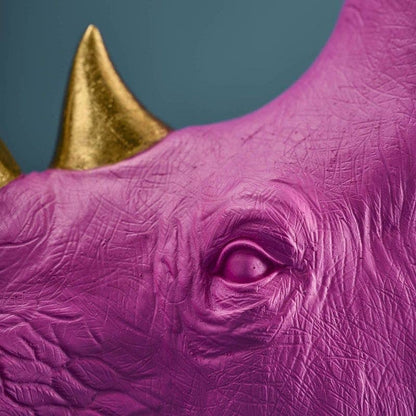 S/2 Neushoorn Boekensteunen, Magenta, 39,5 x 14,2 x 20,5 cm