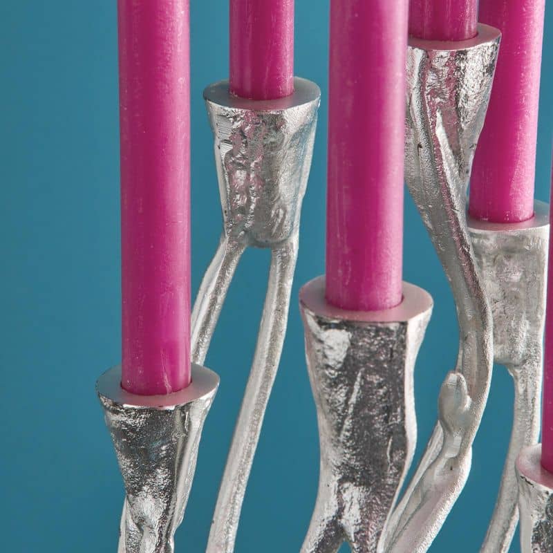 Chandelier Roots Argent, Aluminium, 25 x 22 x 63,5 cm