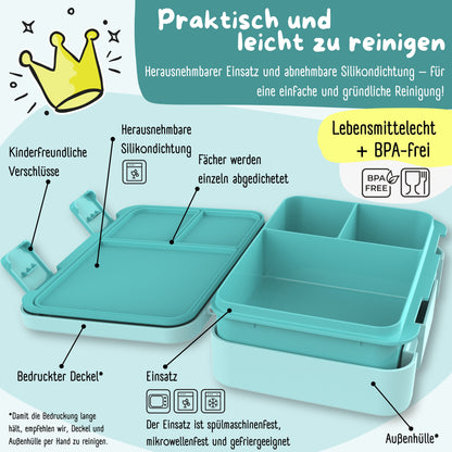 Brotdose mit Fächern, leicht & auslaufsicher - Pinguin