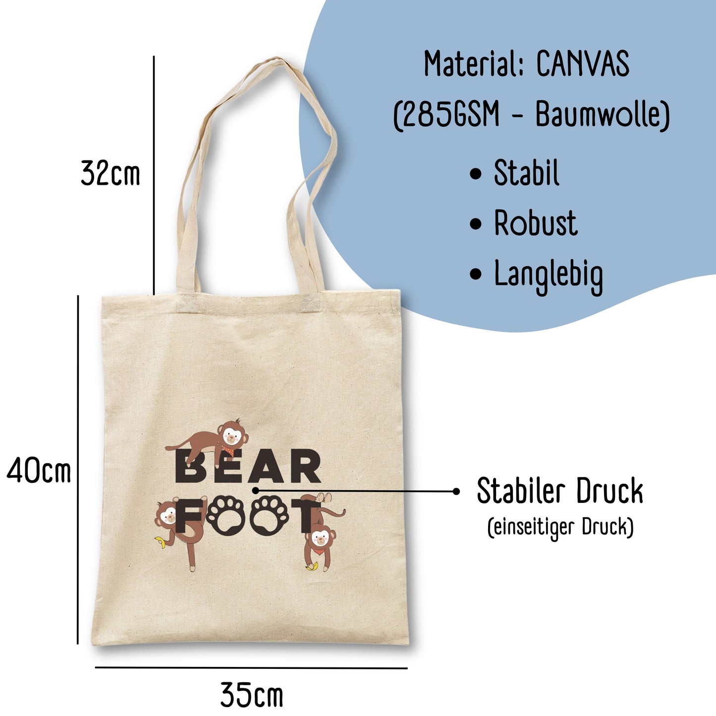 Jute bag logo & monkeys