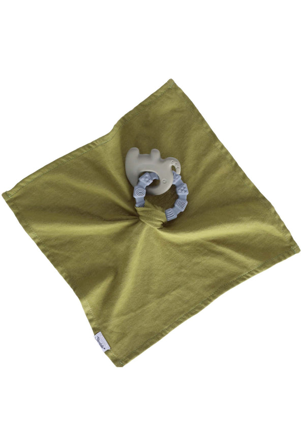 Comforter with Teething Ring Elephant Eddy Green M