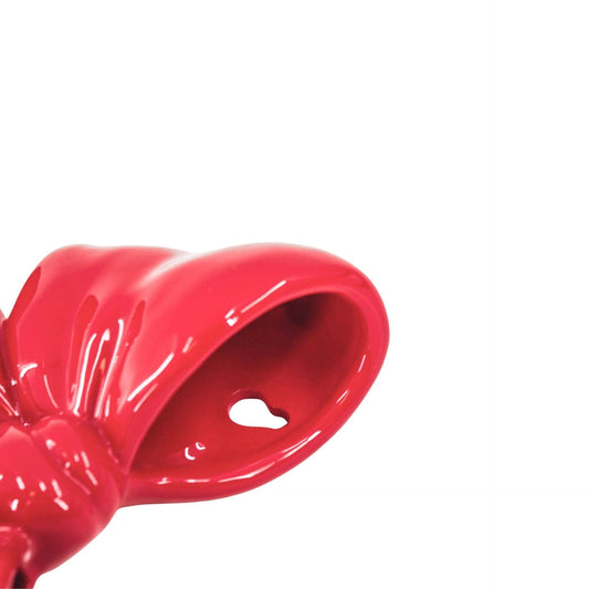 Vase mural- Vase mural arc- Céramique- Rouge- 19x18,5x5,5 cm