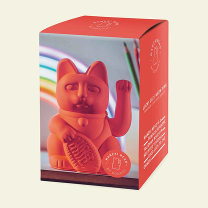 Neon Orange Lucky Cat