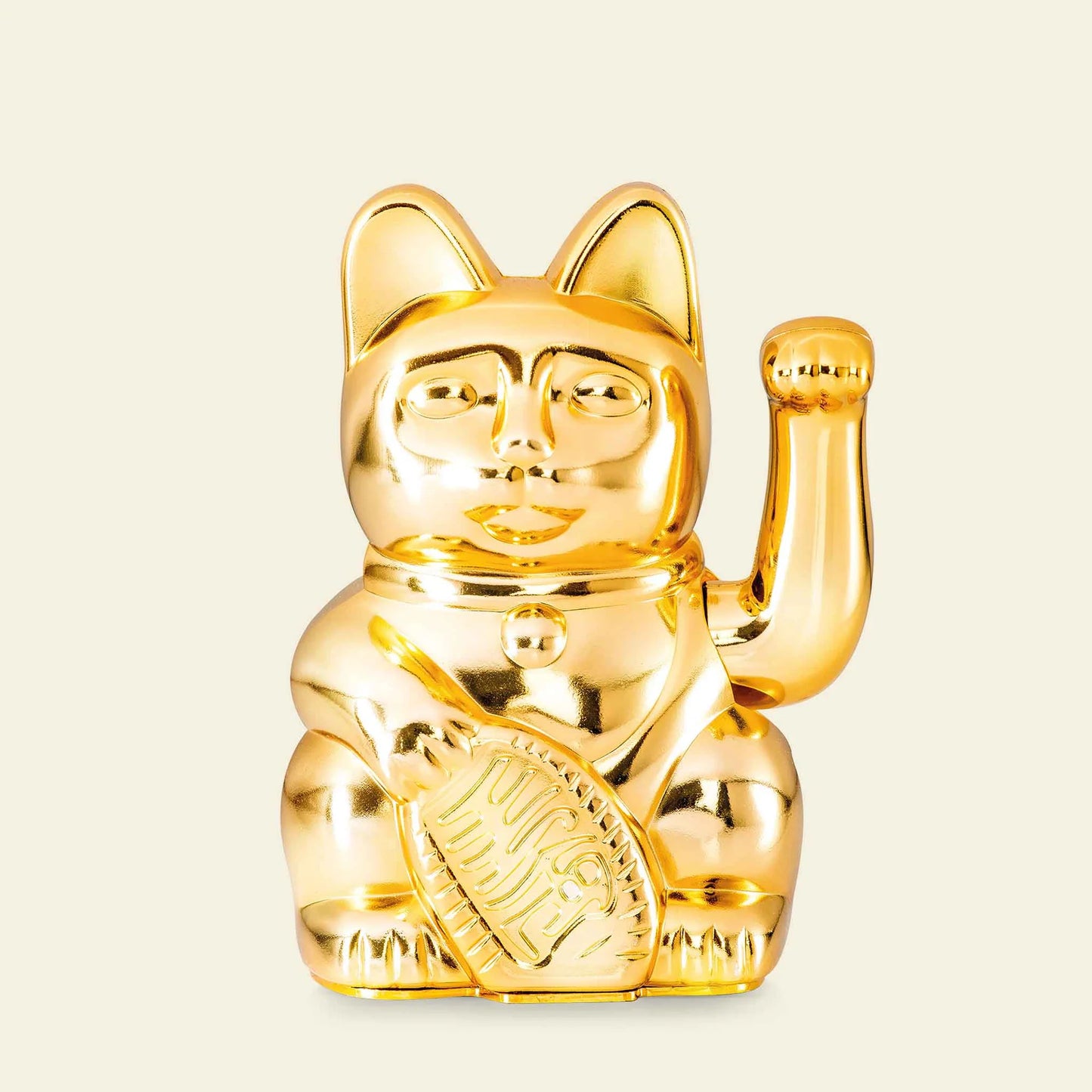 Chat Chanceux Or Glossy