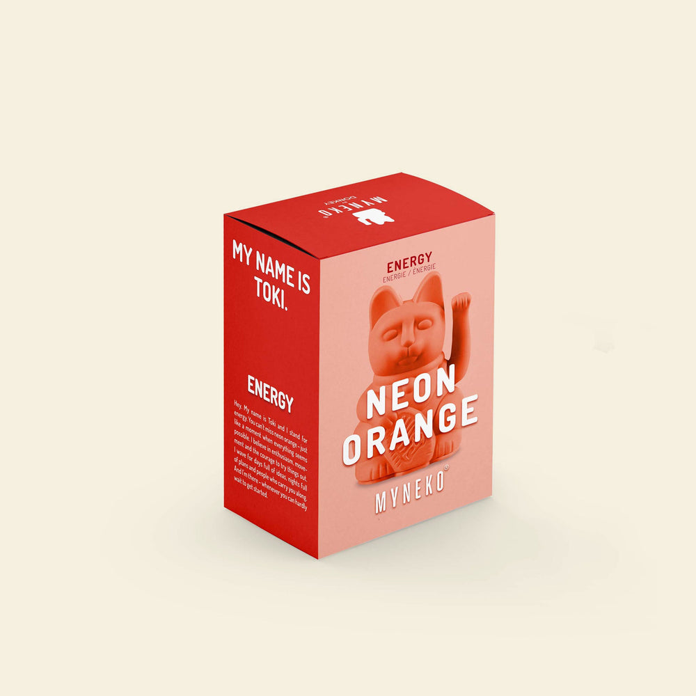 Mini Lucky Neon Orange Cat "Toki"