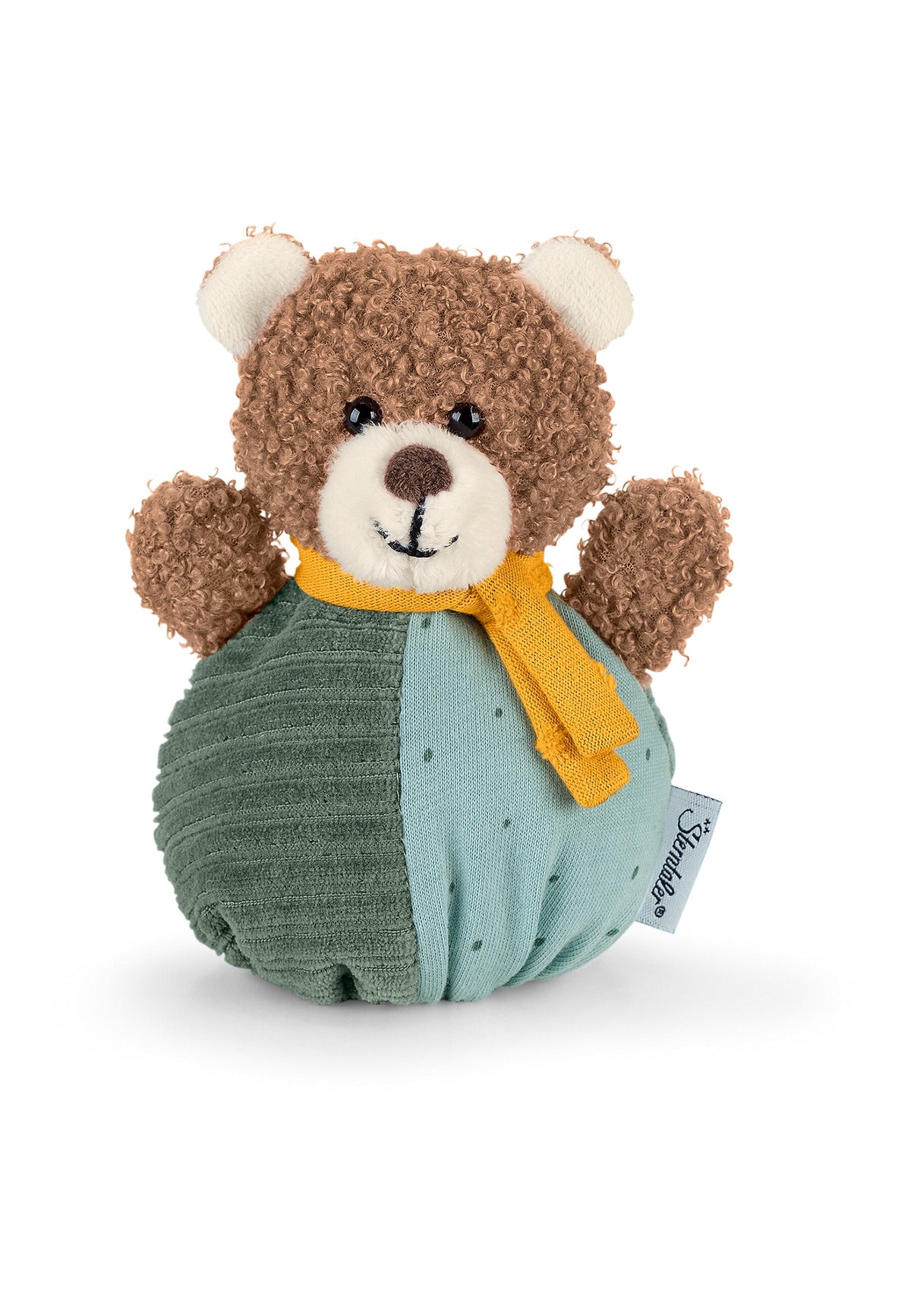 Mini-peluche câline Ours Ben avec hochet - 13 cm