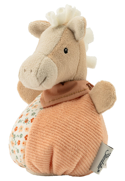 Mini-peluche câline Cheval Sunny avec hochet - 13 cm