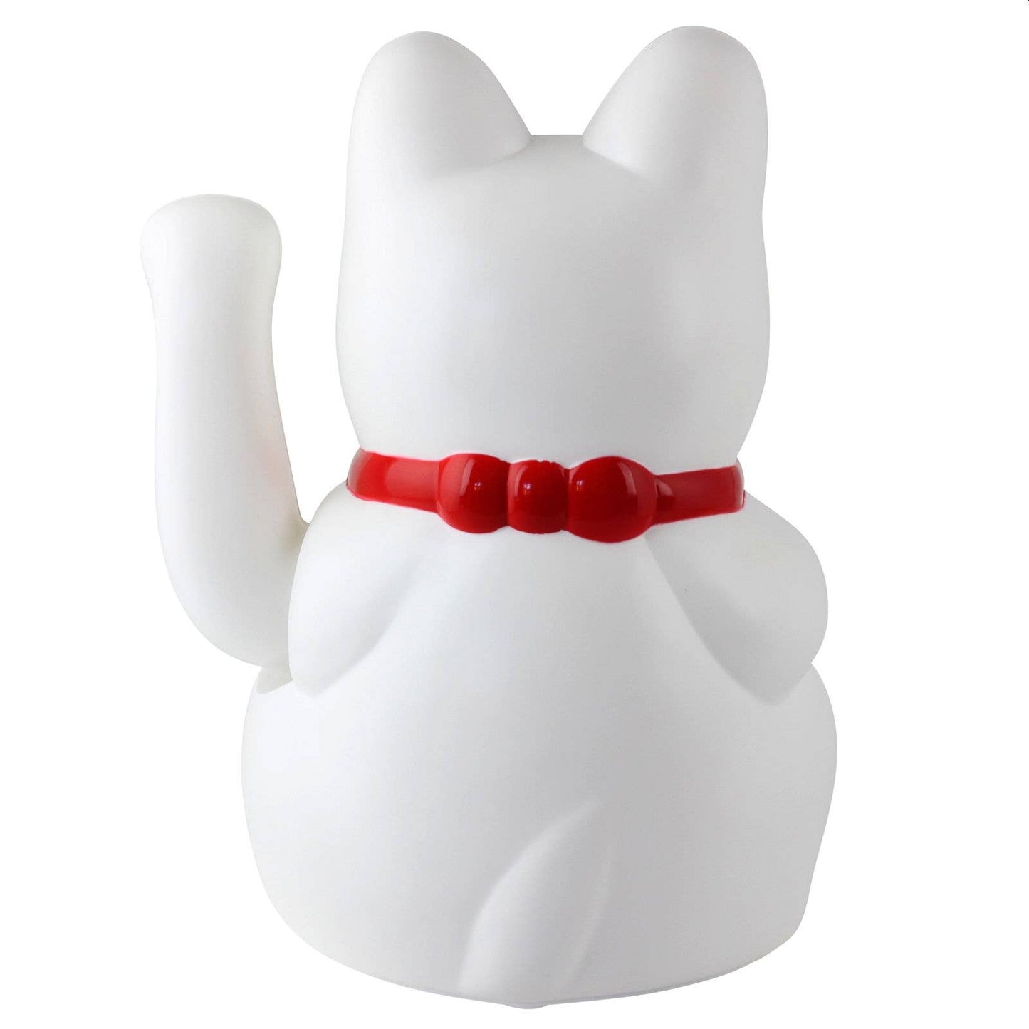 Maneki-neko gelukskat, golvende kat, 20 cm, wit