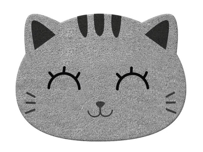 Grey cat doormat
